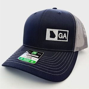 Georgia State Richardson 112 Trucker Cap Hat Mesh Snapback Black & Gray